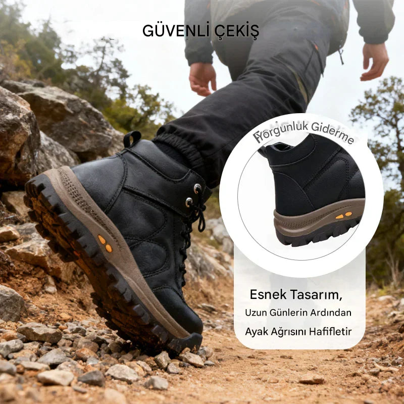 Erkekler için her hava koşuluna uygun deri ortopedik ayakkabılar