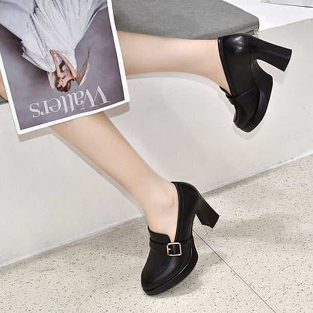 Orthopedic High Heel Leather Shoes