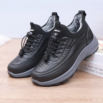 Waterproof orthopedic leather wool shoes 