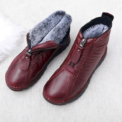 Women Soft Leather Winter Warm Shoes