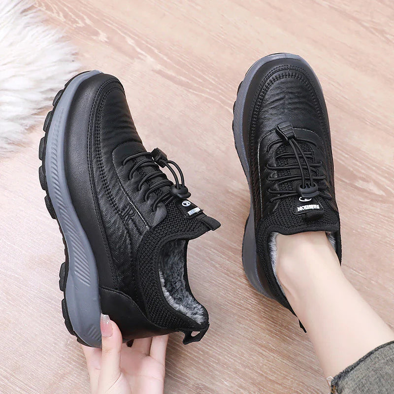 Waterproof orthopedic leather wool shoes 