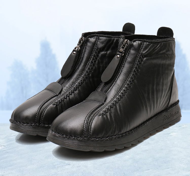 Women Soft Leather Winter Warm Shoes